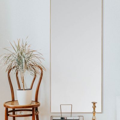 Metal Çerçeveli Ayna (Altın Rengi) 140x60